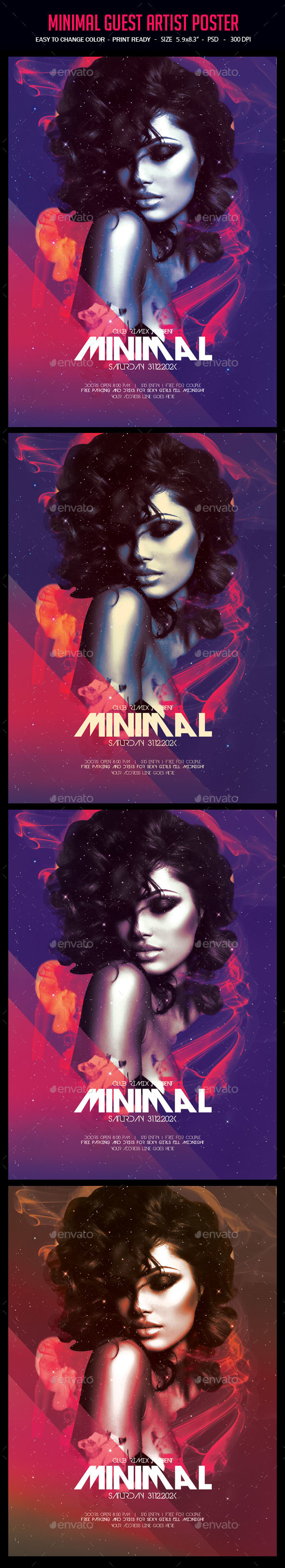 Minimal Guest Artist Poster - Clubs & Parties Events