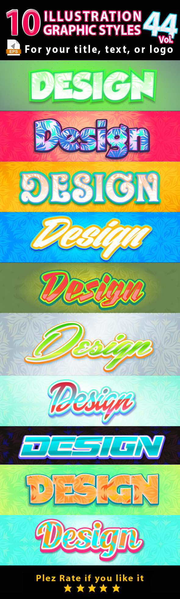 10 Illustrator Graphic Styles Vol.46 - Styles Illustrator