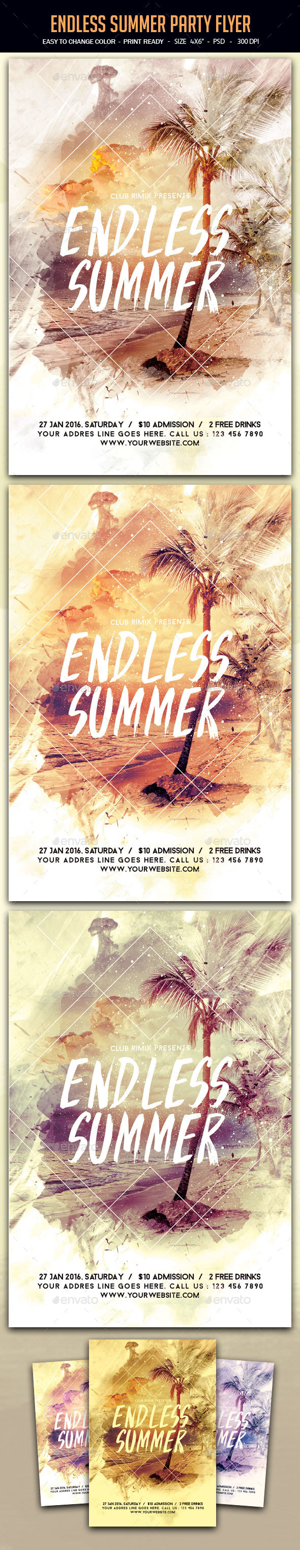 Endless Summer Party Flyer - Clubs & Parties Events