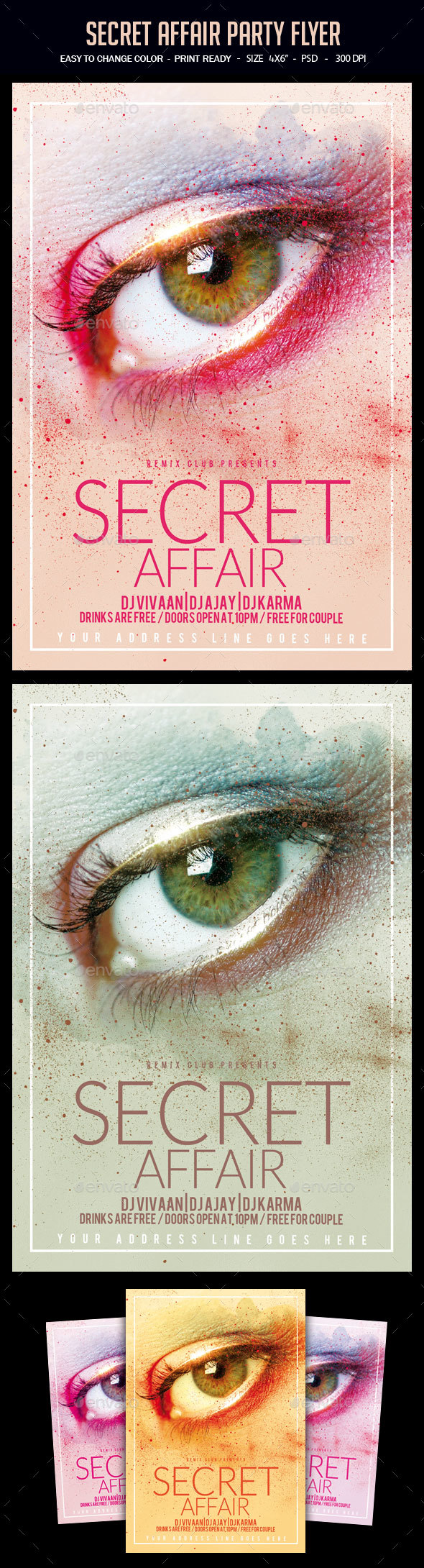 Secret Affair Party Flyer - Clubs & Parties Events