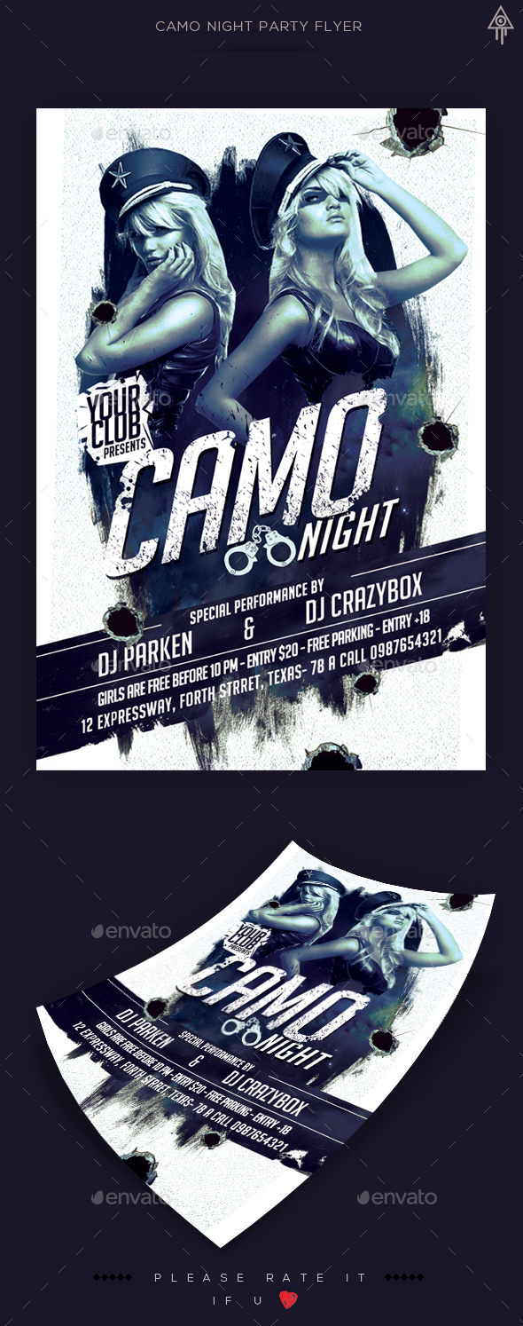 Camo Night Party Flyer - Clubs & Parties Events