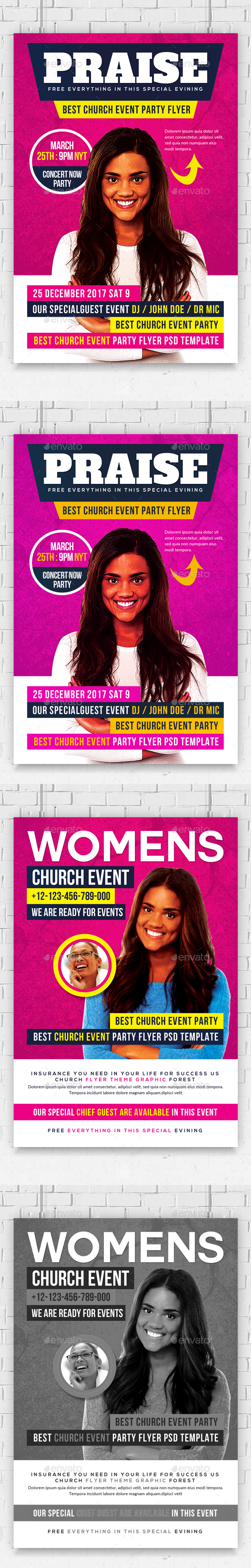 Gospel Praise Church Flyers Bundle - Church Flyers