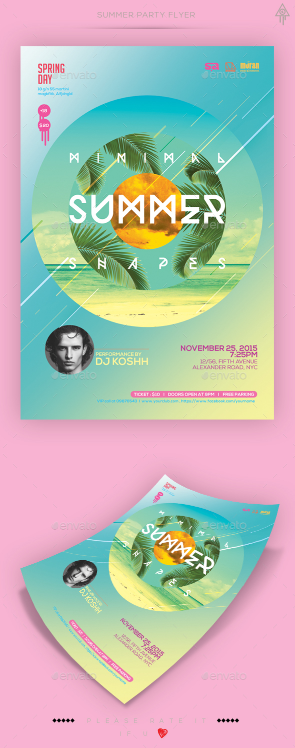 Minimal Summer Party Flyer - Clubs & Parties Events