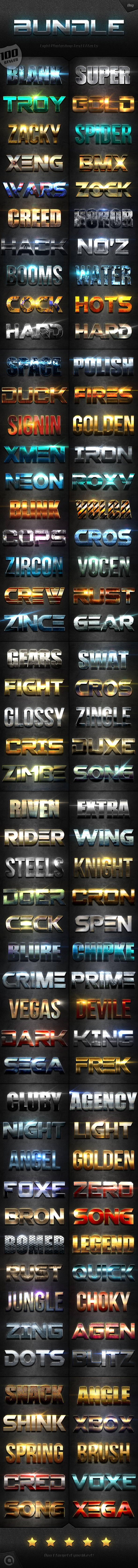 Extra Light Text Effects Big Bundle - Styles Photoshop