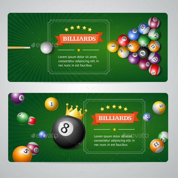 Billiards Banners Set - Backgrounds Decorative