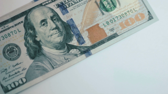 New Banknotes  Dollar Falling On The Table 01