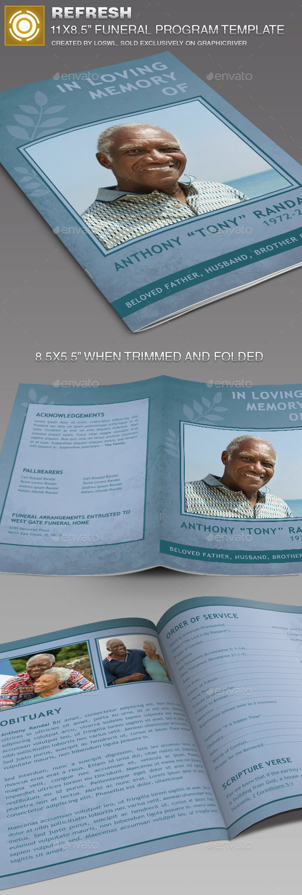 Refresh Funeral Program Template - Informational Brochures
