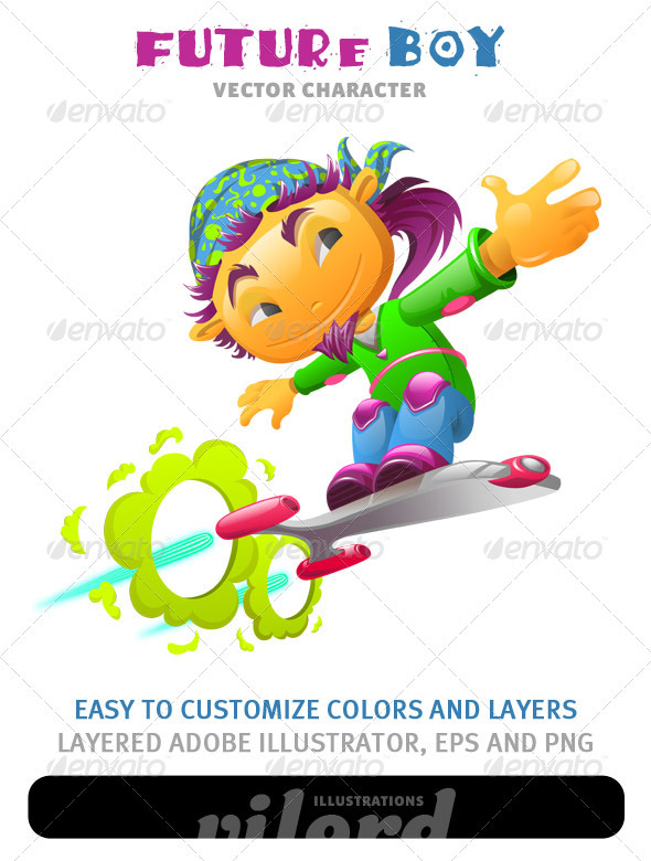 Future Boy Mascot - Characters Vectors