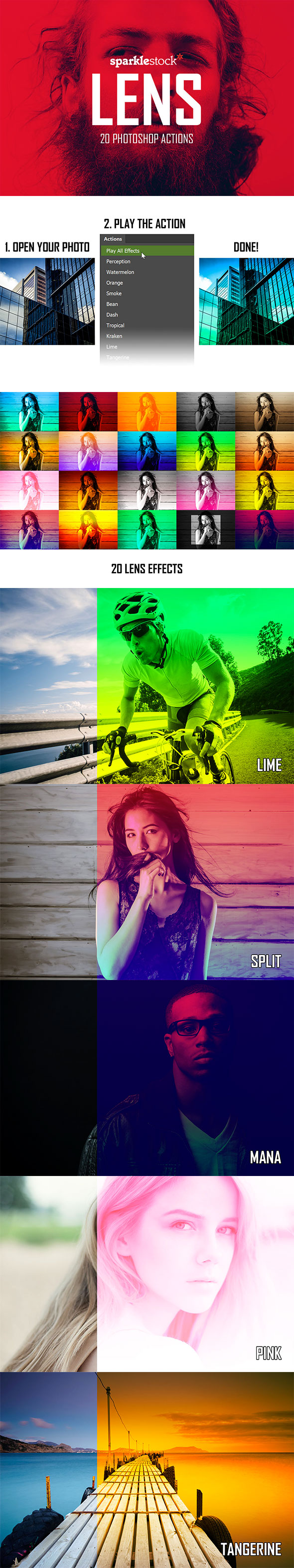 Lens - 20 Vibrant Effects - Photo Effects Actions