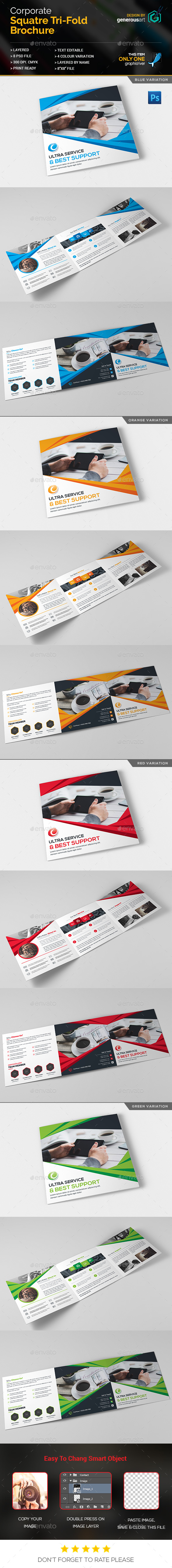 Square Tri-Fold Brochure - Corporate Brochures