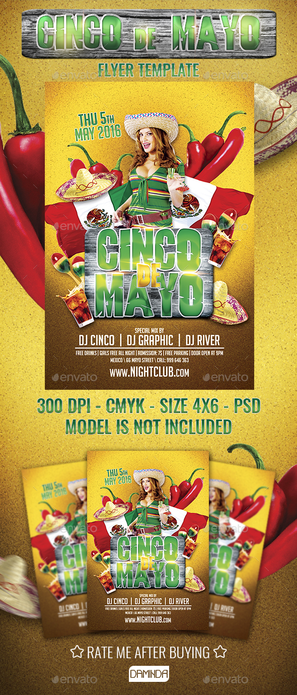 Mexican Party Flyer Template - Holidays Events