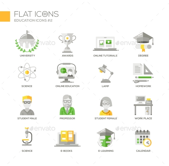 Modern School And Education Thin Line Design Icons - Technology Icons