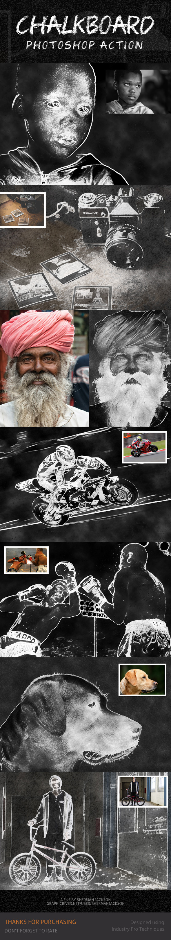 Chalk Effect Photoshop Action - Photo Effects Actions