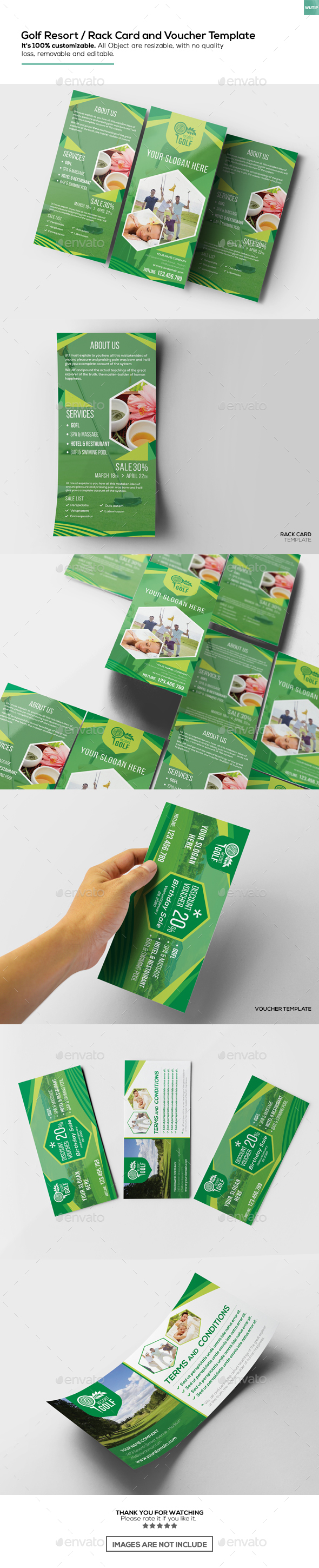 Golf Resort / Rack Card and Voucher Template - Miscellaneous Print Templates