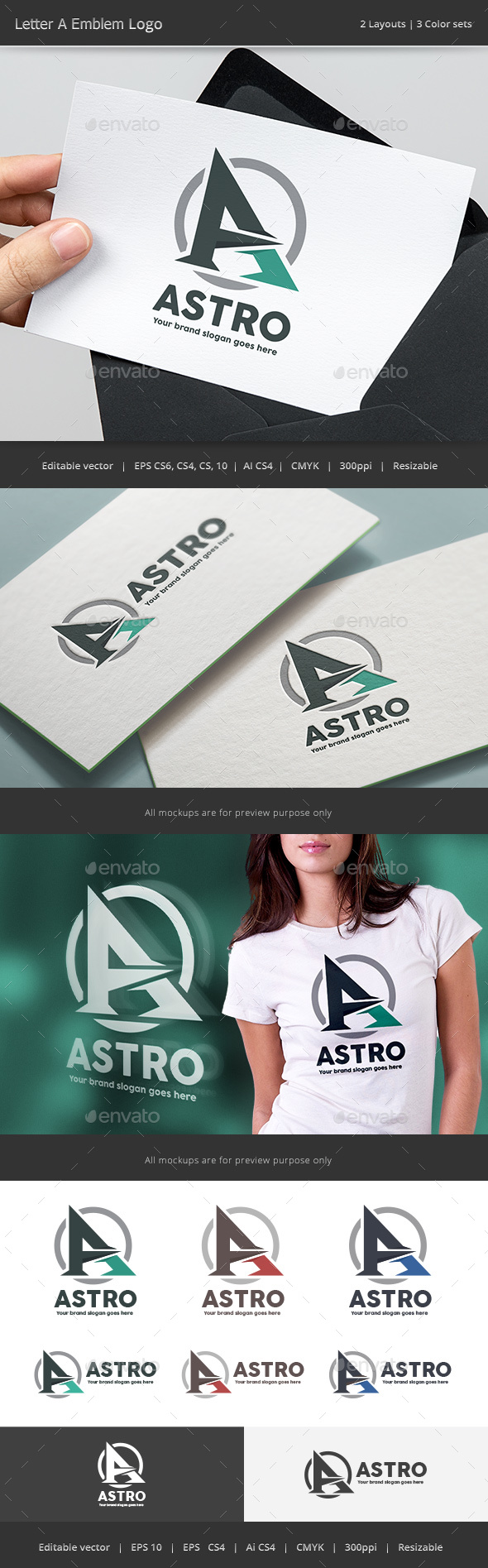 Astro Letter A Emblem Logo - Vector Abstract