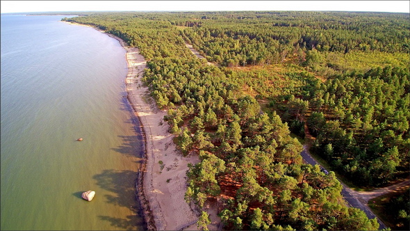 The Top View of the One of the Largest Lake in Estonia