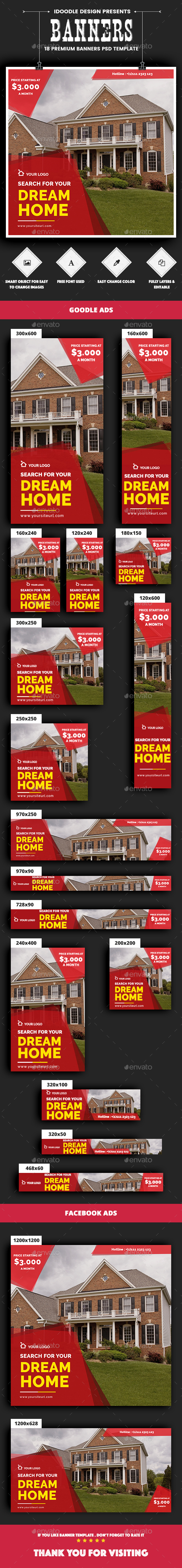 Real Estate Banners Ads - Banners & Ads Web Elements