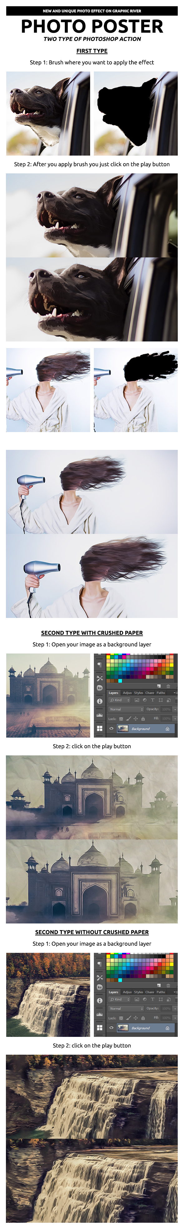 PhotoPoster Photoshop Action - Photo Effects Actions