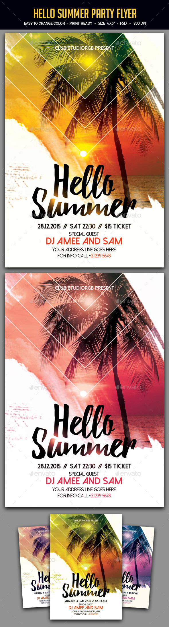 Hello Summer Party Flyer - Clubs & Parties Events
