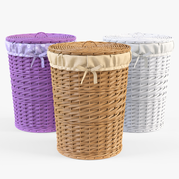 Wicker Laundry Basket - 3Docean 15673855
