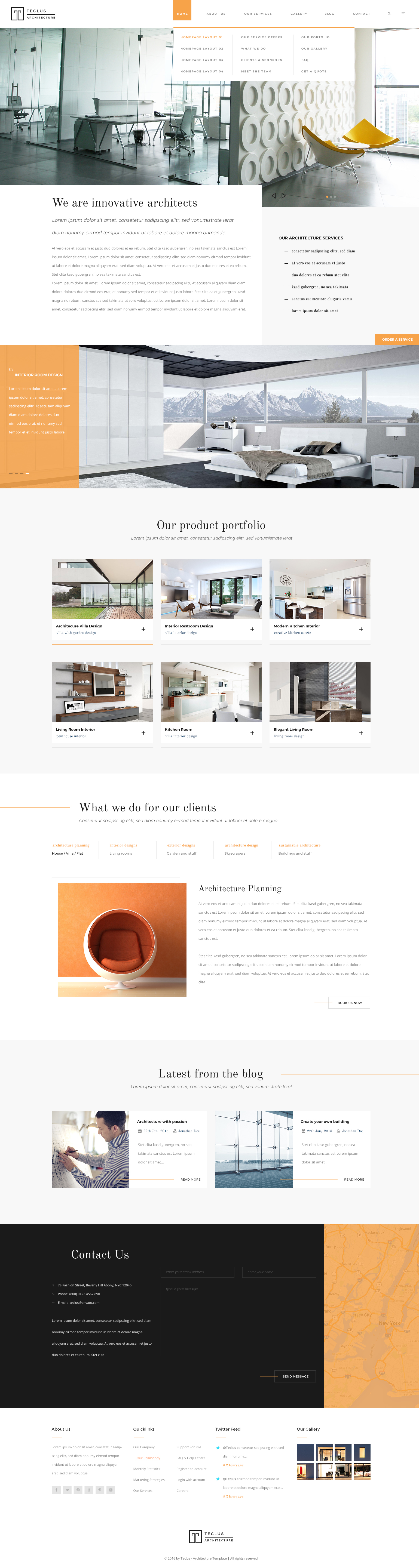 Teclus - Architecture PSD Template by KL-Webmedia | ThemeForest