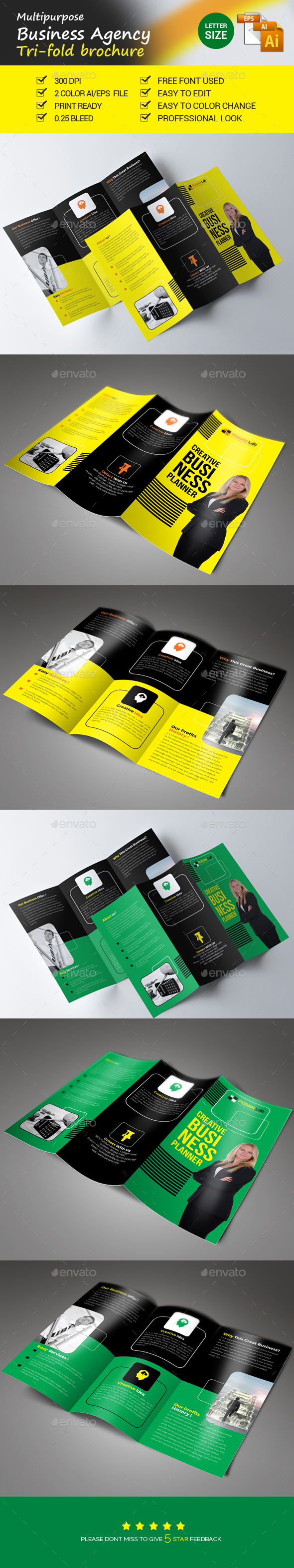 Business Agency Trifold Brochure - Brochures Print Templates