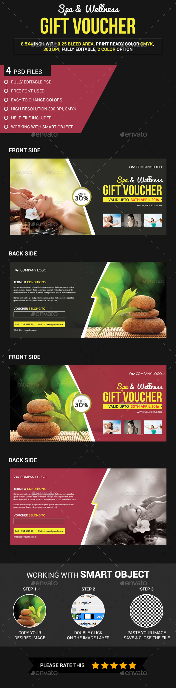 Spa & Wellness Gift Voucher - Loyalty Cards Cards & Invites