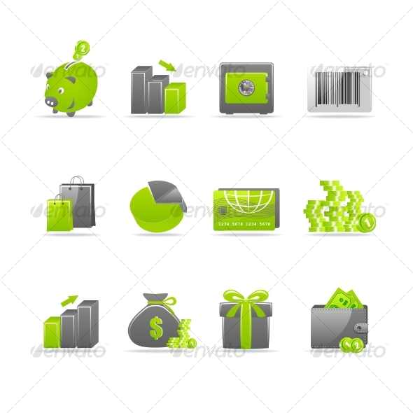 Glossy icon set 4 - Business Icons