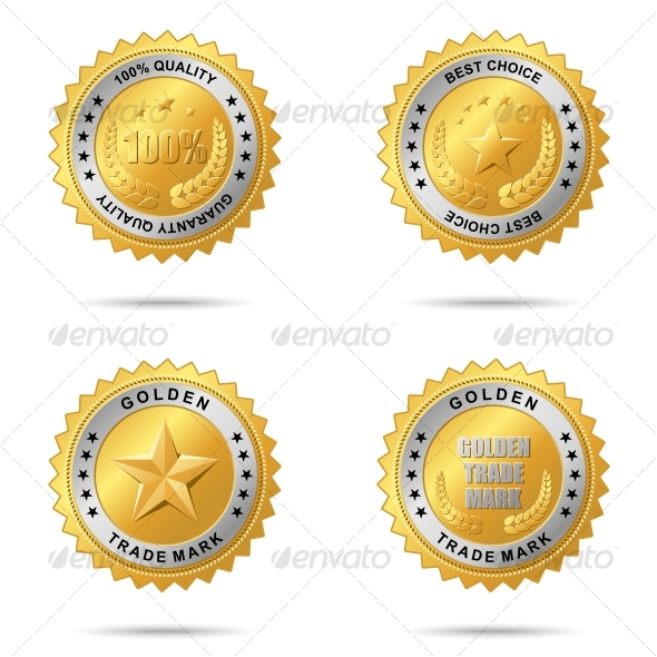 Set of Best Choice Golden Labels - Decorative Symbols Decorative