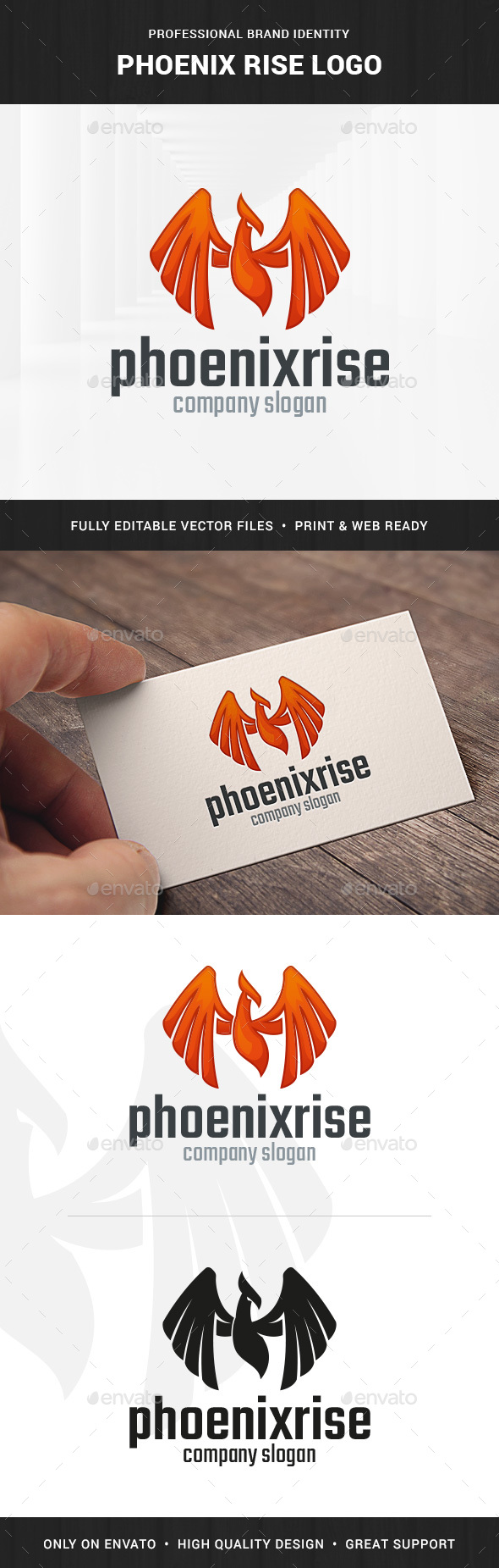 Phoenix Rise Logo Template - Animals Logo Templates