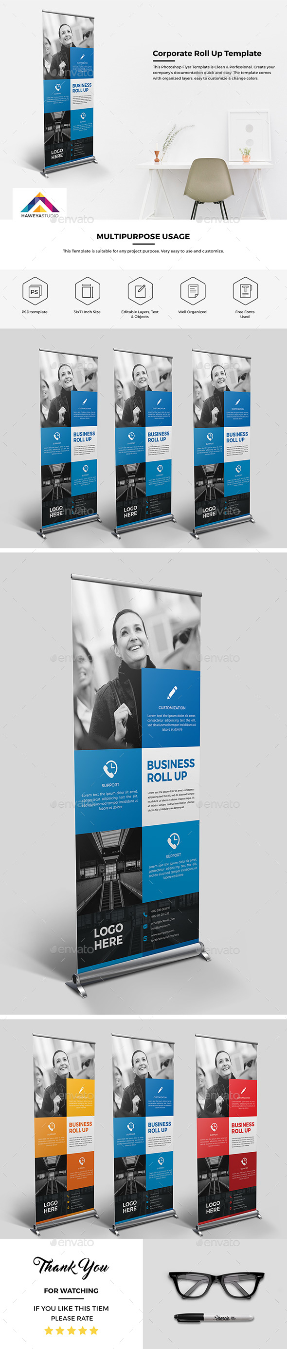 Haweya Corporate Roll Up 01 - Signage Print Templates