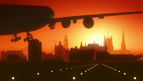 Sheffield Skyline Sunrise Landing alt