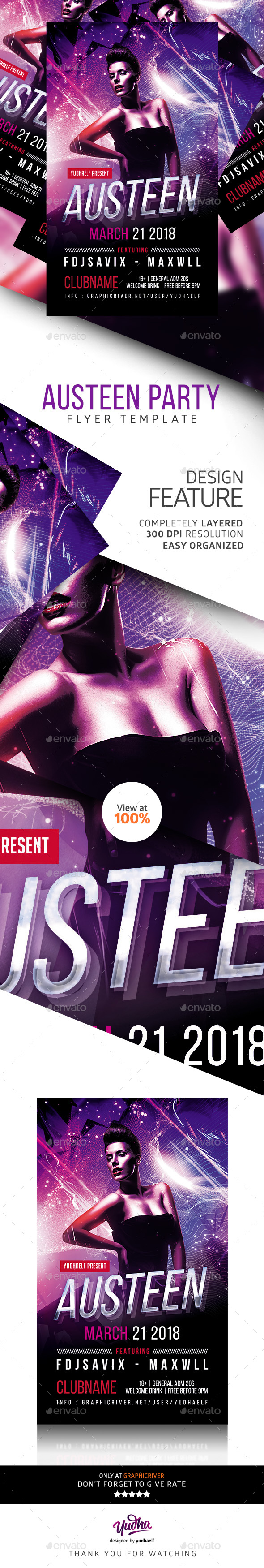 Austeen Party Flyer - Clubs & Parties Events