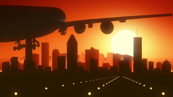 Montreal Skyline Sunrise Landing alt