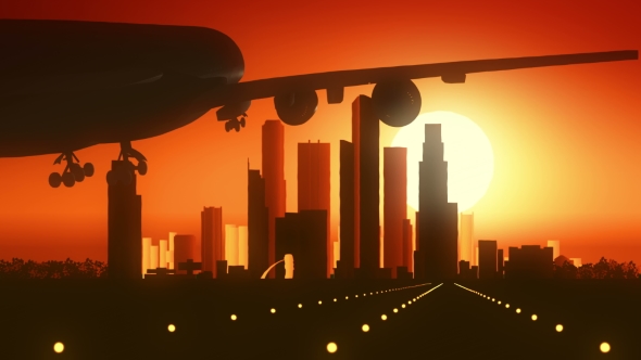 Singapore Skyline Sunrise Landing alt