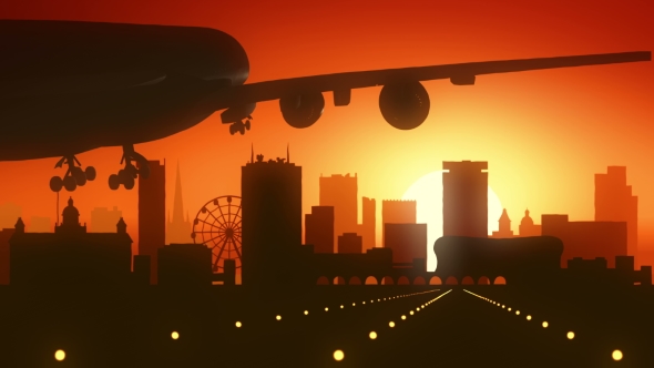 Birmingham Skyline Sunrise Landing alt