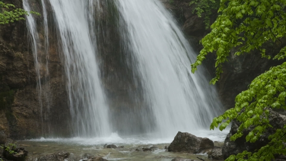 Waterfall Jur-Jur Among Green Forest alt