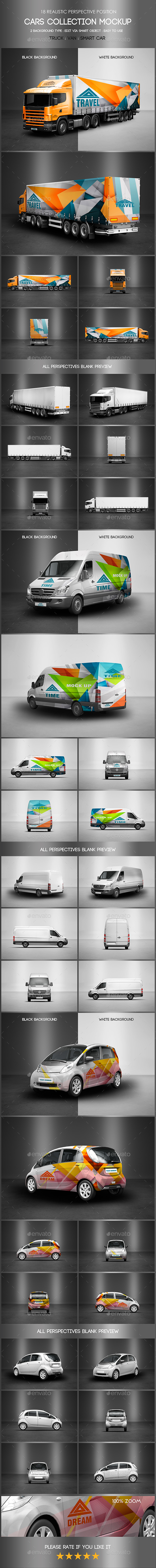 Cars Collection Mock-Up - Product Mock-Ups Graphics