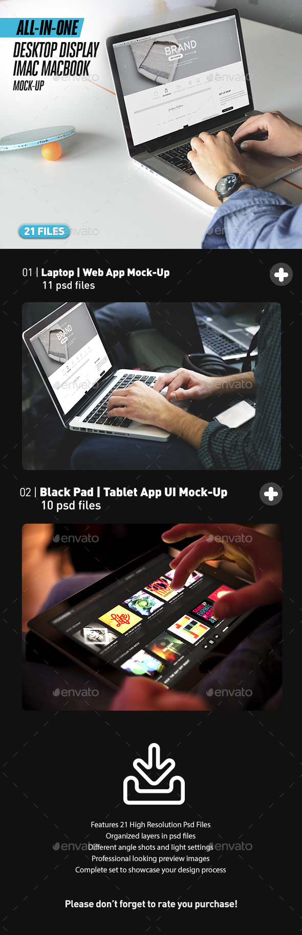 Laptop and Black iPad Web App Mock-Up Bundle All-in-One - Multiple Displays
