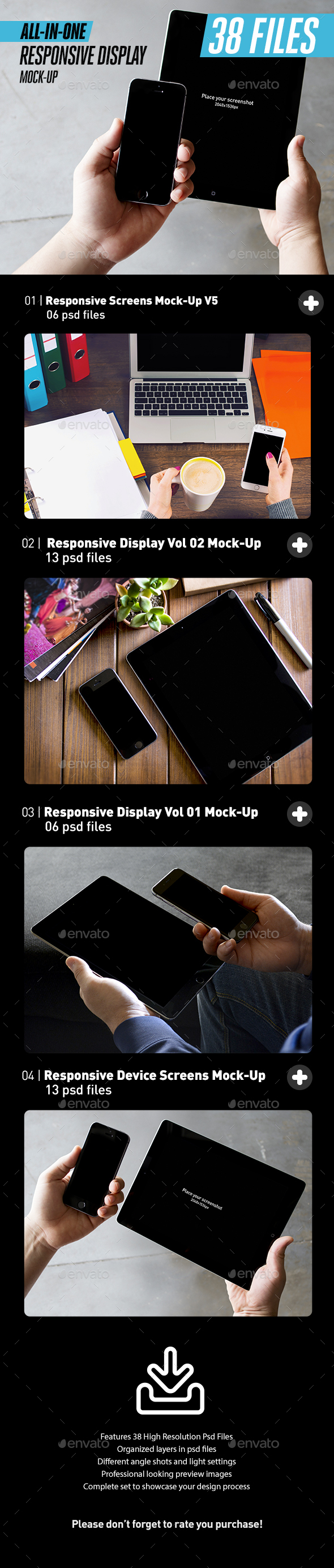 All-in-One Responsive Screens Device Mock-Up Bundle - Multiple Displays