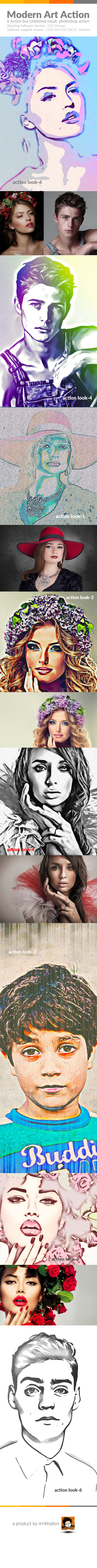 Modern Art Photoshop Action - Actions Photoshop