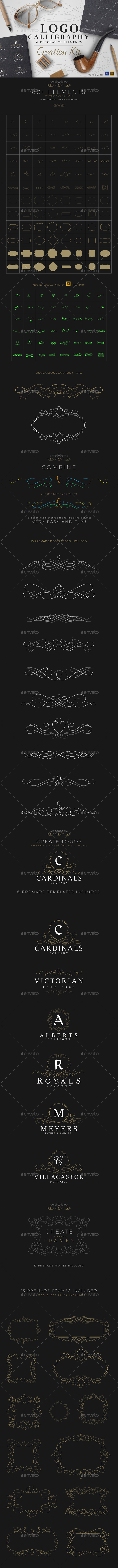 Logo Creation Kit - Calligraphy Edition - Badges & Stickers Web Elements