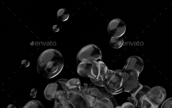Abstract 3D Rendering Of Flying Liquid. - Abstract 3D Renders