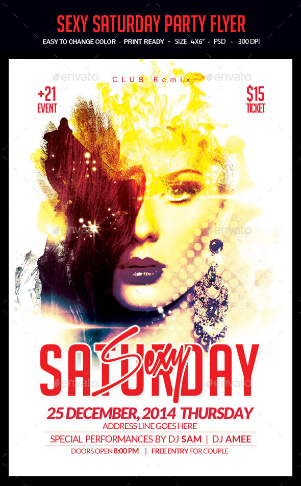 Sexy Saturday Party Flyer - Clubs & Parties Events