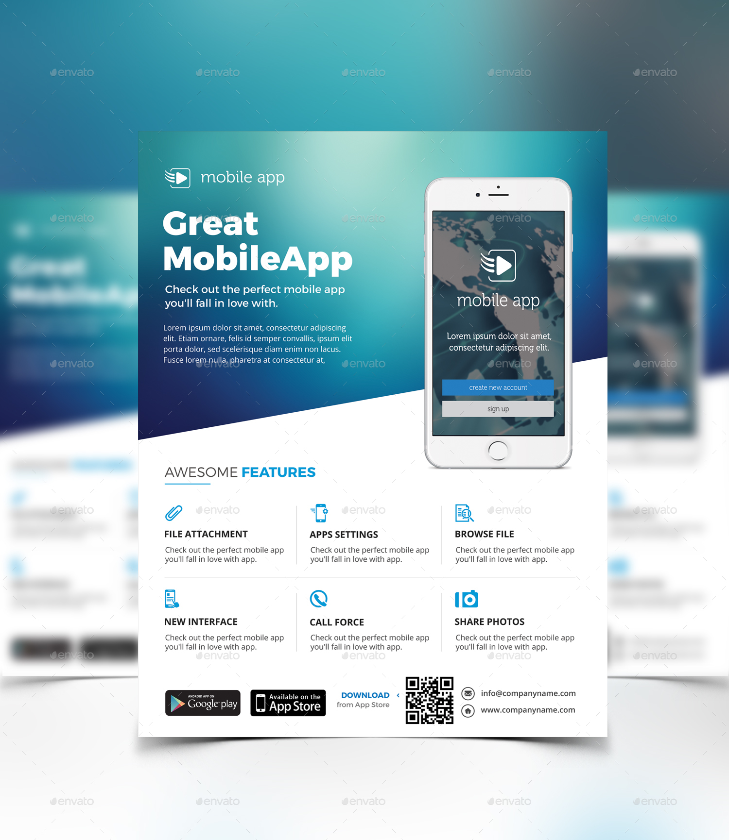 Mobile Apps Flyer by DesignsTemplate | GraphicRiver