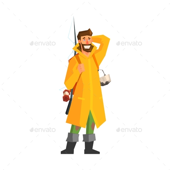 Male Adventurer with Fishing Equipment - People Characters