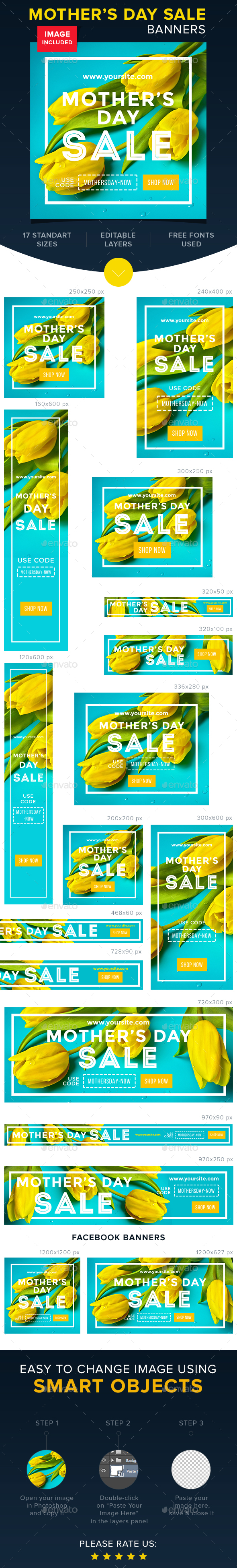 Mother's Day Sale Banners - Banners & Ads Web Elements