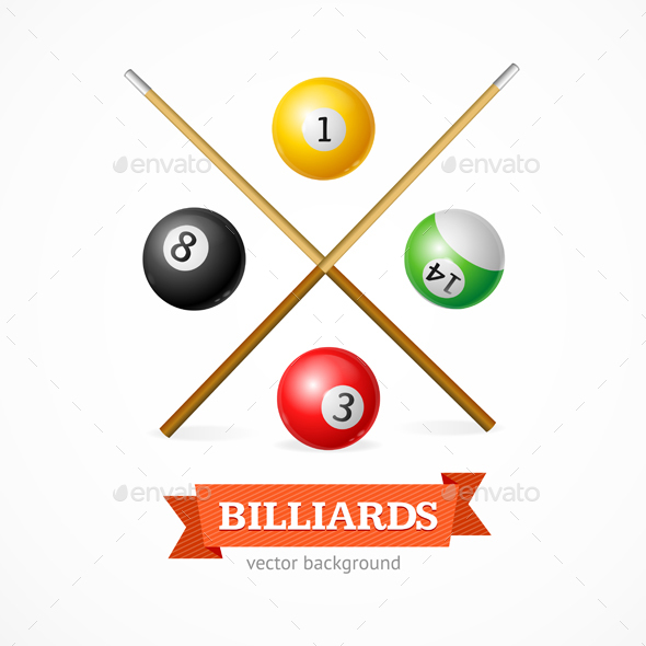 Billiard Balls Concept with Cue - Sports/Activity Conceptual