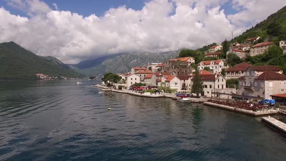Old Town of Perast Stretches Along the Coast of the Bay of Kotor alt