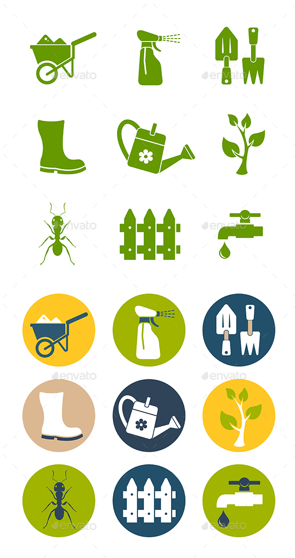 Gardening Icons Set - Miscellaneous Conceptual